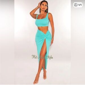 Sexy Aqua Skirt Set